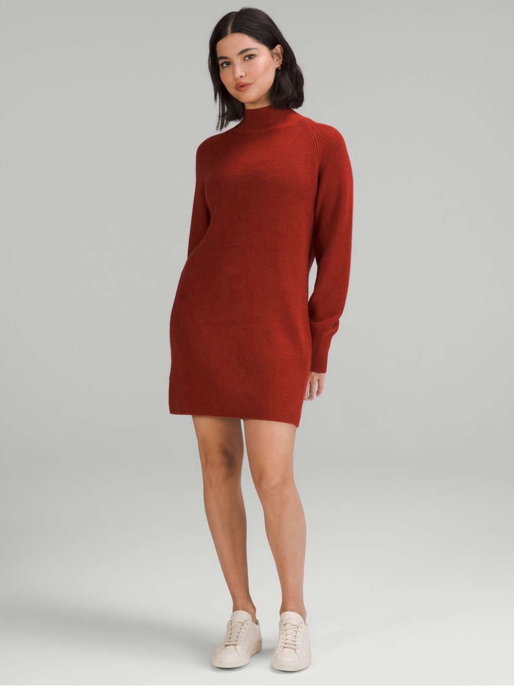 Lululemon Merino Wool Blend Knit Dress Cayenne Long Sleeve Women Size 8
